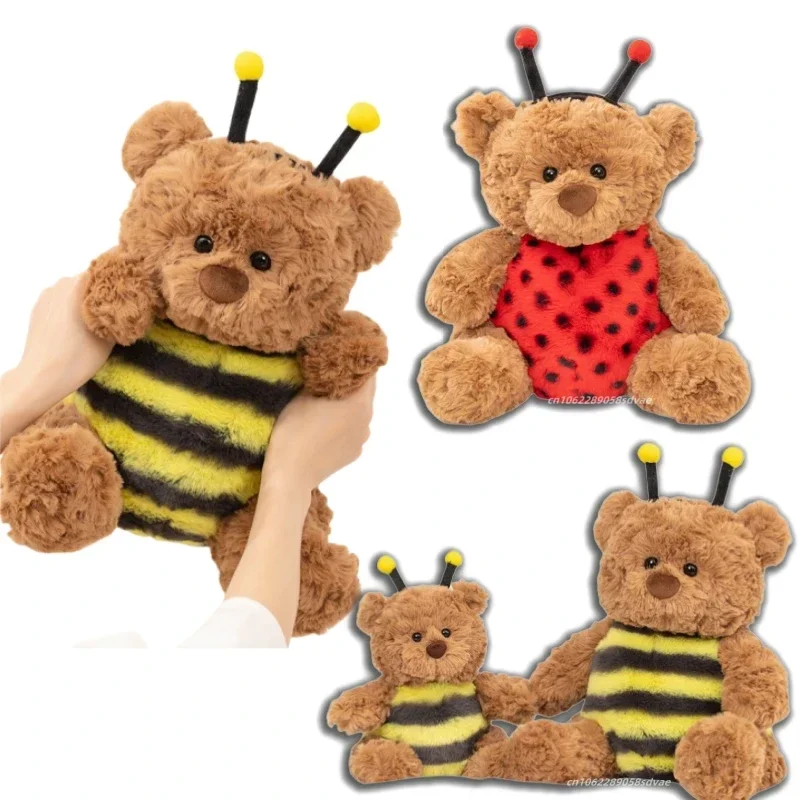 Precioso oso Bartholomew, peluches, abeja, oso Coccinellidae, Animal relleno, juguete de peluche, muñeco de oso marrón suave, regalos de navidad para niña