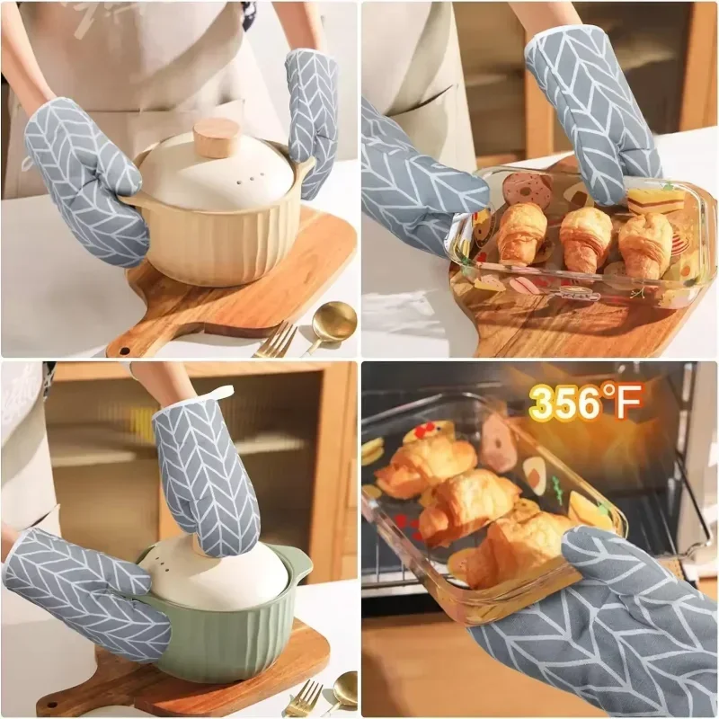Kitchen Oven Mitts,Insulated Gloves,Heat-Resistant Microwave Gloves,All Clad Oven Helper,Cooking Tools Set,Baking Supplies