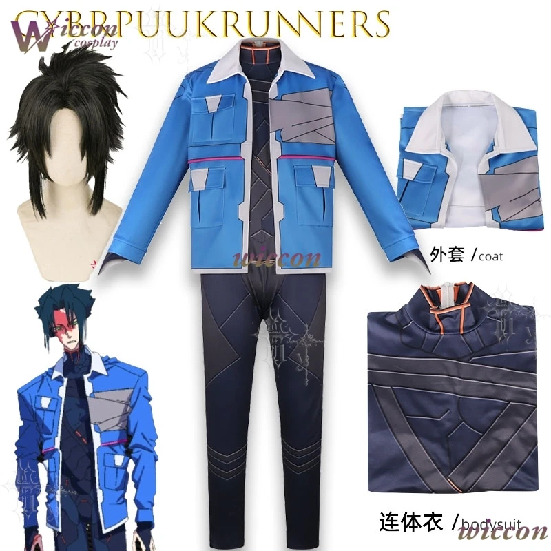 Uniform Anime Cosplay Blue Jacket Cybepukk Edges Unisex Cargo Coat Perfect Halloween Christmas Costume Sale Event For Men Women