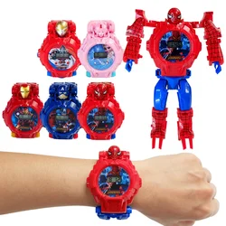 Disney Spiderman gefroren Kinder uhr Action figuren für Kinder Wunder Ironman Superhelden Uhr Anime Figuren Jungen Mädchen Geschenk