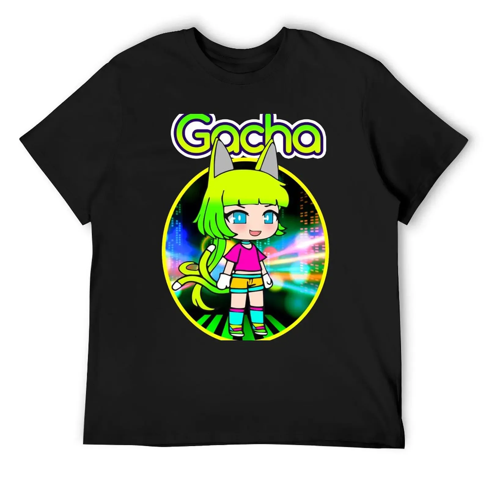 Gacha life Lado in the neon city T-Shirt Blouse basketball graphic tees anime clothes custom t shirt mens cotton t shirts