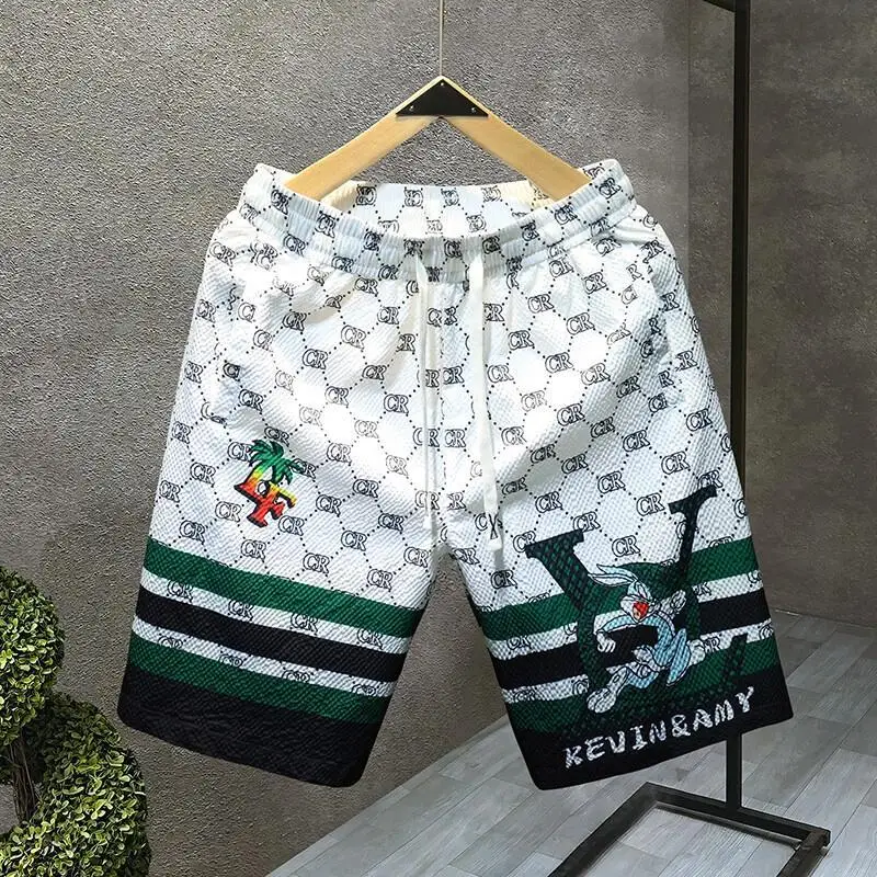 

Ice Silk Men's orts Casual Beach Pants Slim Fit Spor Four-Part Trousers High-End Faion Brand Men's Clothing