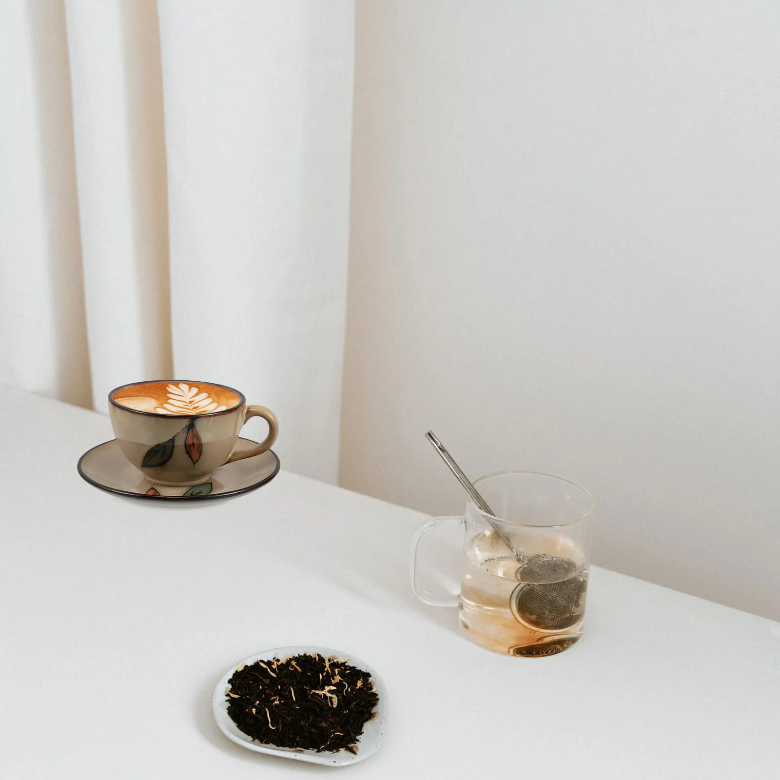 

Coffee Mug Japanese Decorative Tea Cups Espresso with Saucer Creative Ceramic Teacups Milk Beige