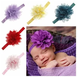 Schöne Neugeborenen Baby Mädchen Chiffon Blume Stirnbänder Kleinkind Headwear Fotografie Props Infant Haar Zubehör Geburtstag Geschenke