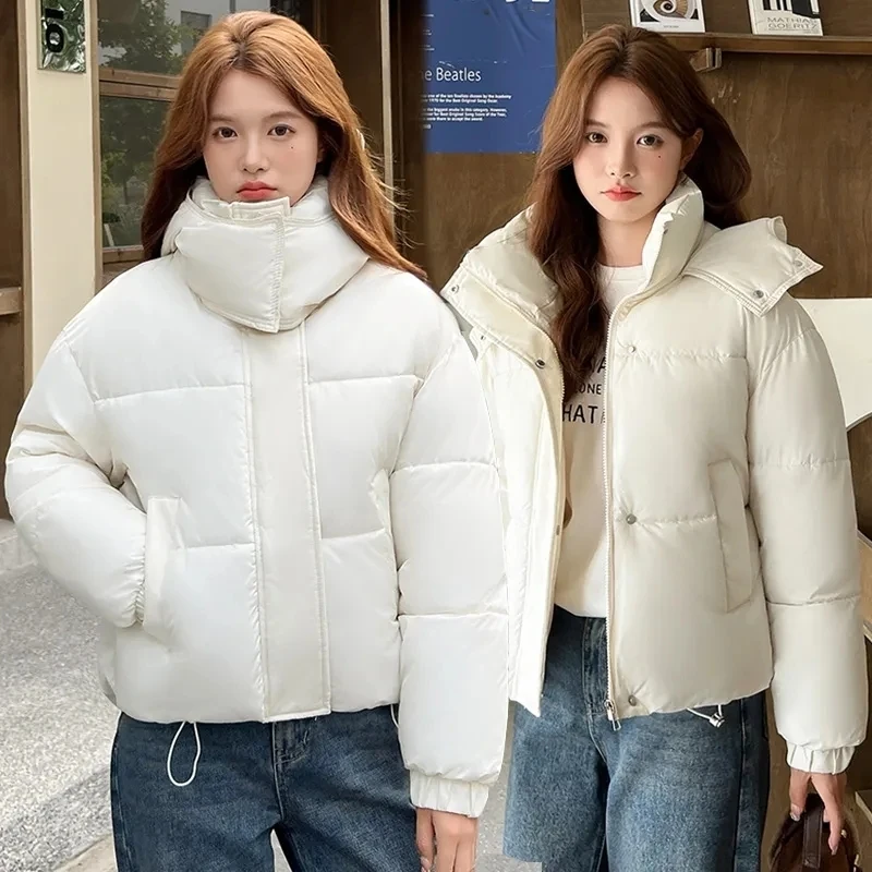 Women Short Down Cotton Jacket 2025 New Winter Parkas Thick Warm Bread Clothes Korean Loose padded Coat Female outerwear T742