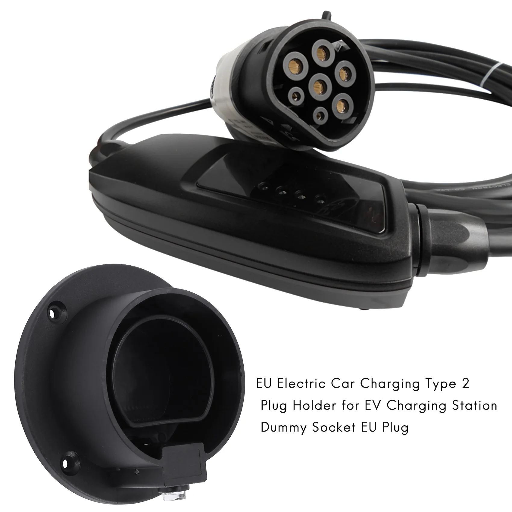 

Держатель для зарядного устройства Type 2 для электромобилей, имитация розетки EU, для зарядных станций электромобилей, EU Plug, Type 2 Plug для зарядки электромобилей.