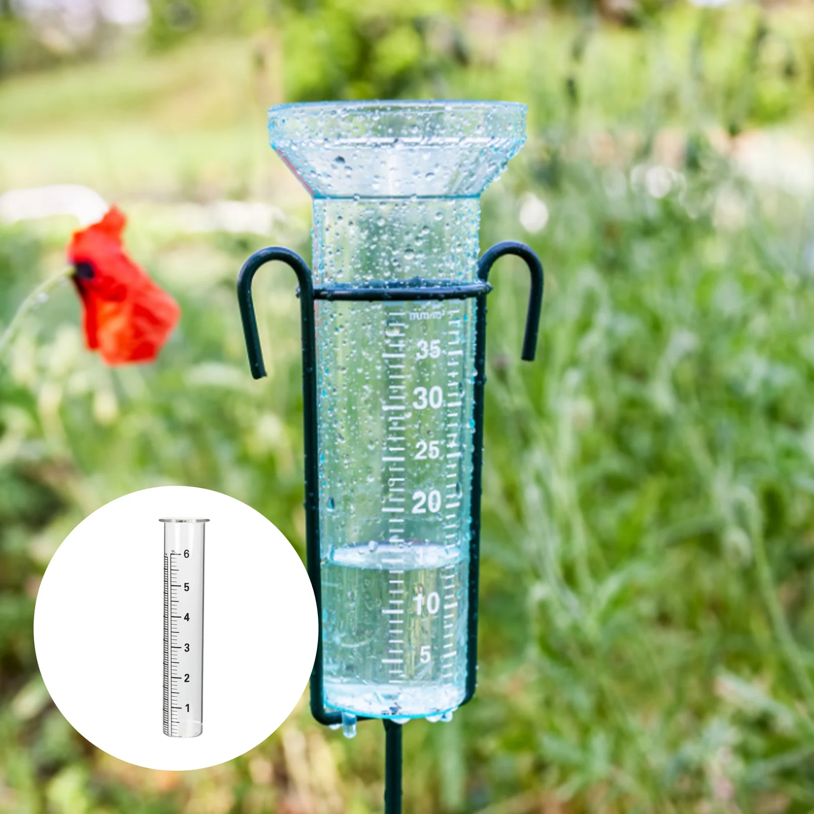 

4 Pcs Rainwater Test Tube Gauge Outdoor Holder Professional Rainfall Measuring Cylinder Tool