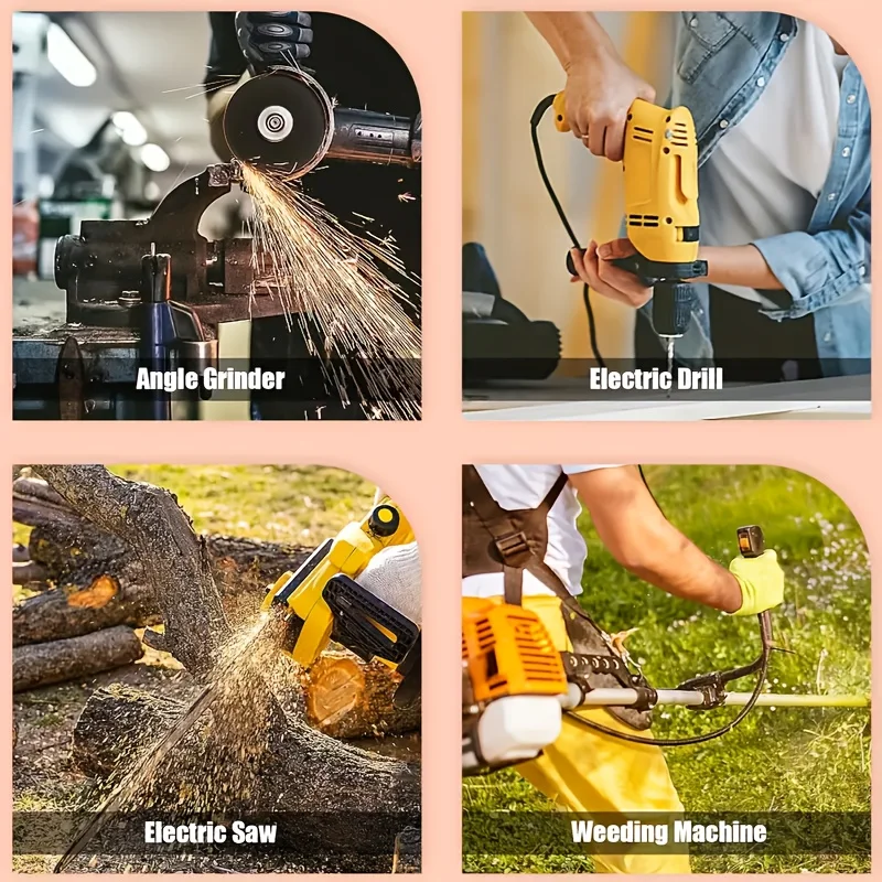 46-Piece Electric Motor Carbon Brush Set, 23 Different Sizes, Durable Metal Material, Oxygen-Free Copper Wire, Anti-Slip Grooves, Wear-Resistant, Suitable for Power Tool Repair Parts