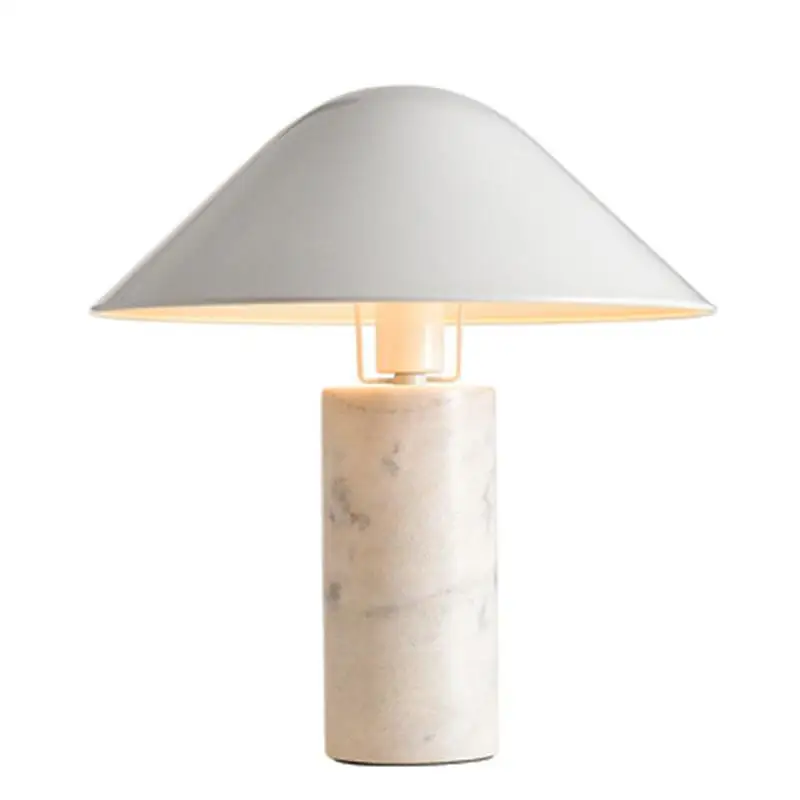 JYLIGHTING Nordic Modern Luxury Bedside Table Lamp Simple Design Travertine Stone Marble Oval Shade Electric