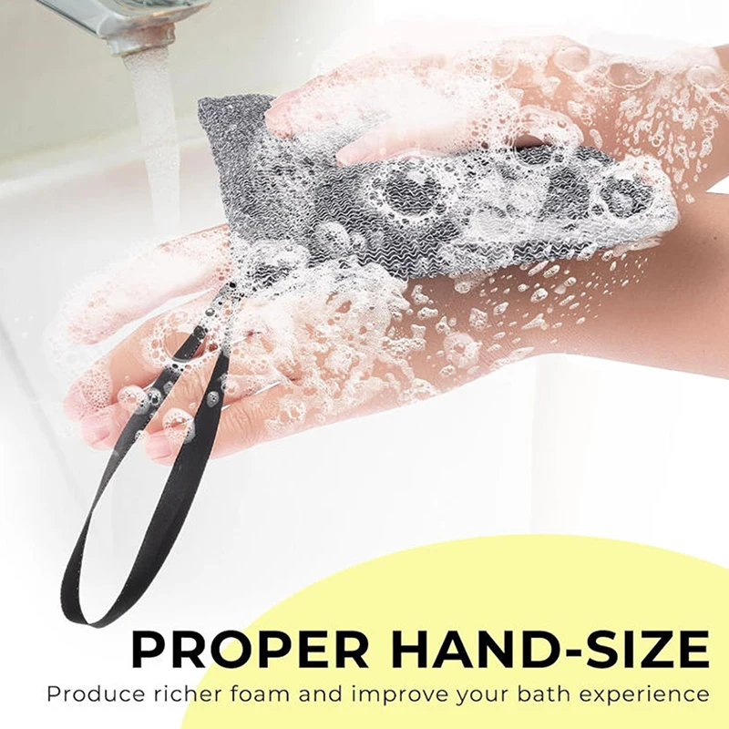 

1/2 шт., пенящаяся сетка для очищения ванны, сумка для мыла, отшелушивающий скруббер для тела, сумка для губок, нейлоновый карман для мыла для ванной комнаты со шнурком