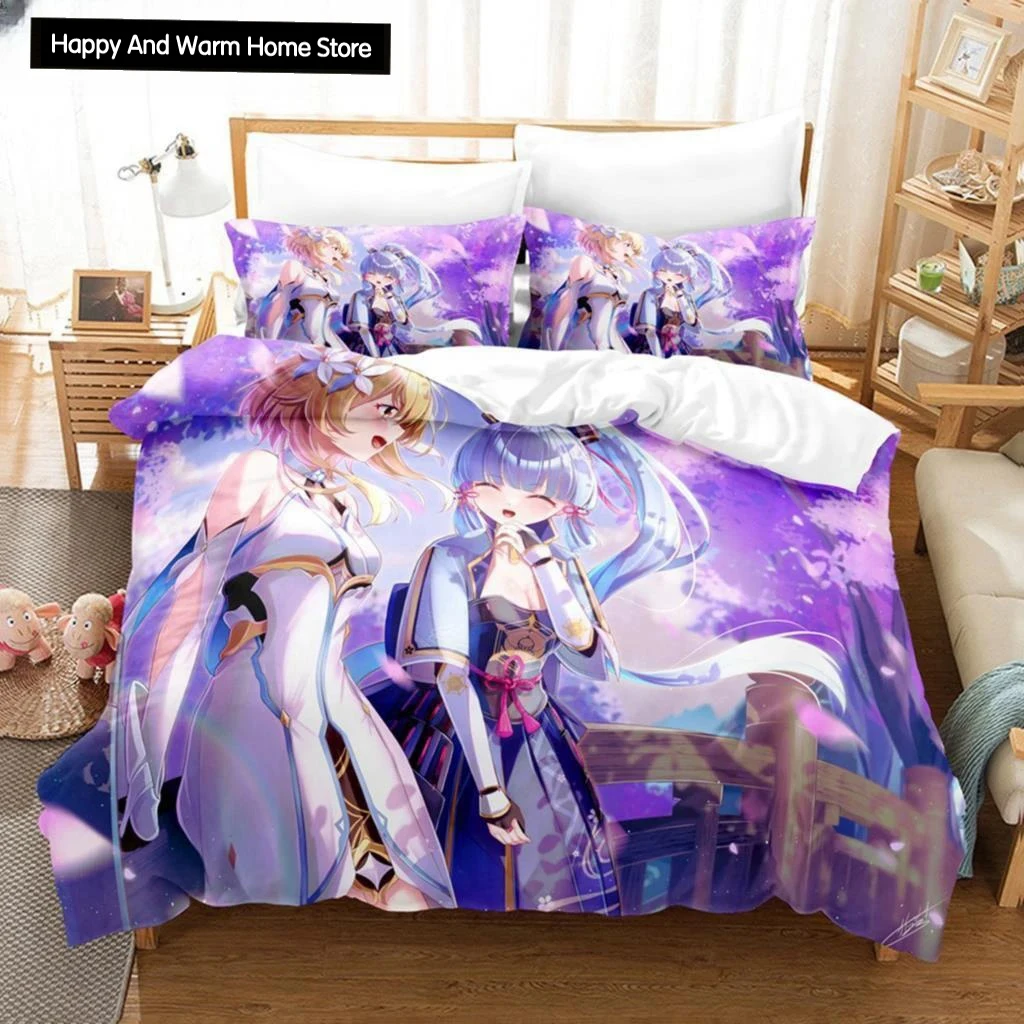 3D Print Anime Genshin Impact Lumine Duvet Cover Cartoon Girl Bedding Sets Twin Double Bed Set For Customization Home Textiles