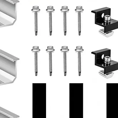 120mm U-Shaped For Solar Mounting Rail with End Clamps and Gasket Interface for Roof Photovoltaic Installations