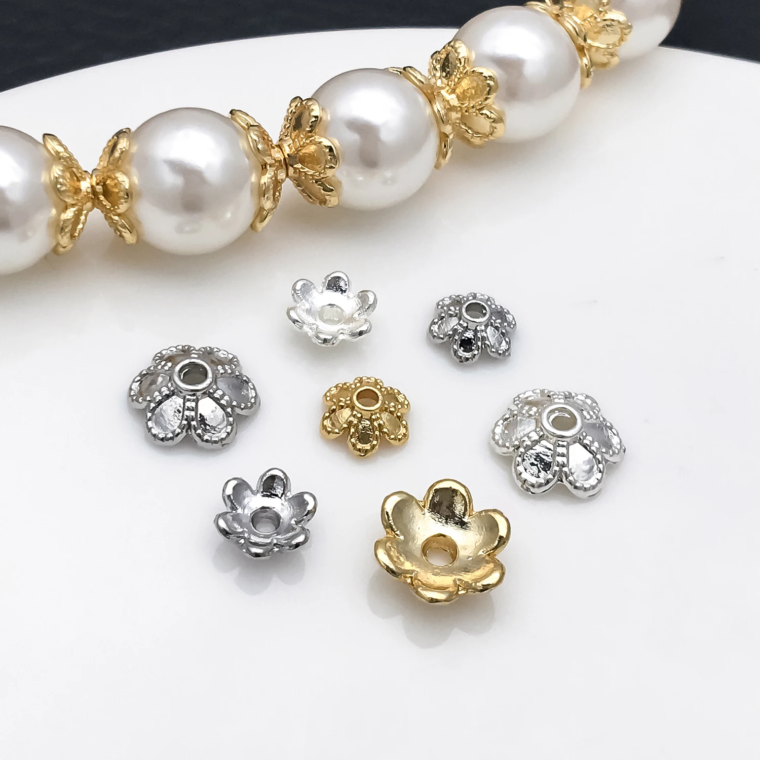 10 Stück 6/8 mm 18 Karat vergo – Bead Cap Flower Bewertung und Preis