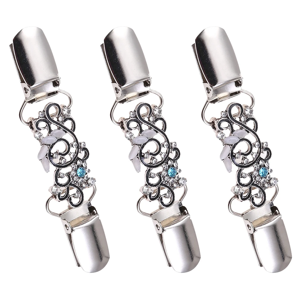 

3 Pcs Cardigan Clips Dress Personality Clothes Fasteners Lady Shawl Sweater Alloy Clothing Accessories 's