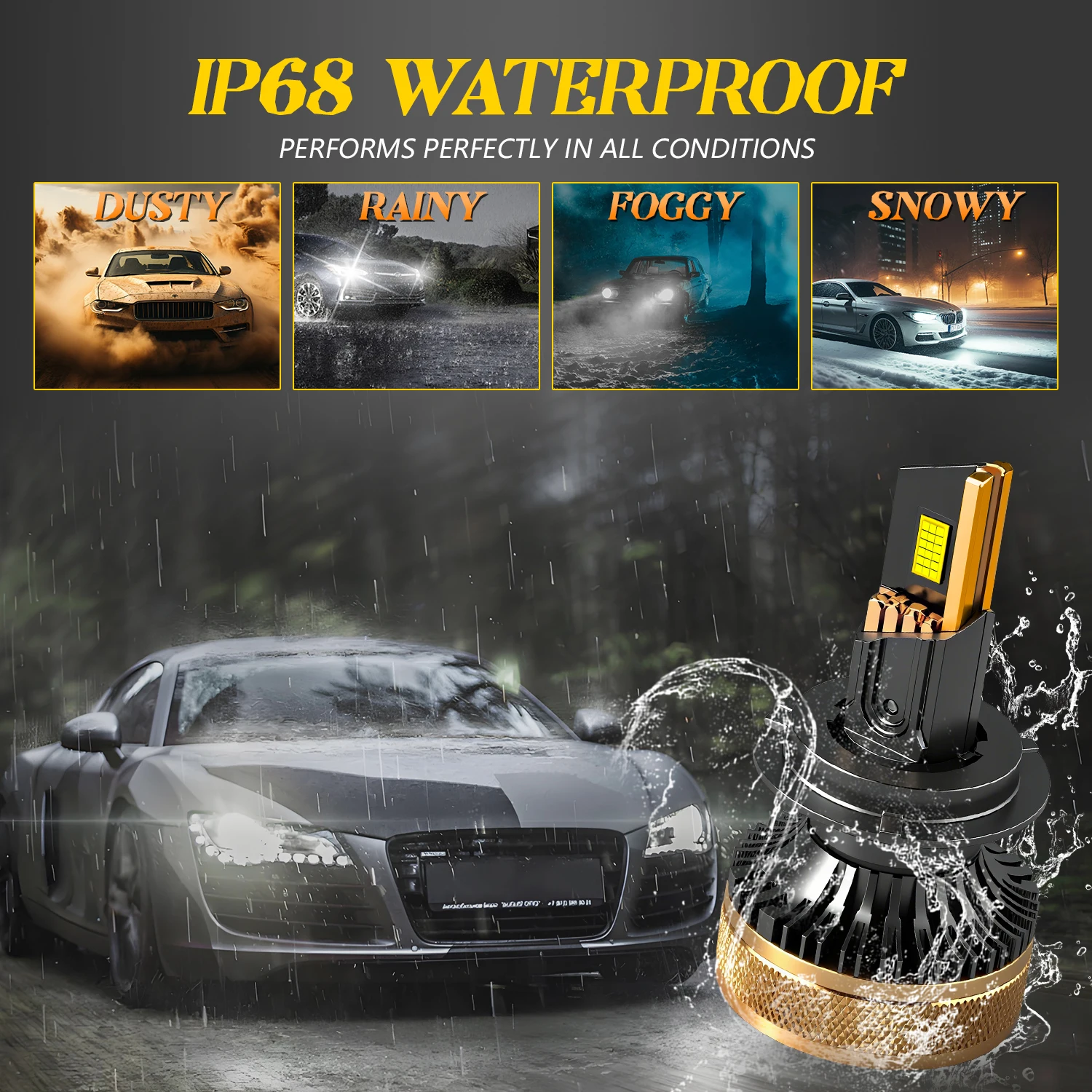 MONDEVIEW 10 медная трубка мощная автомобильная фара H1 H4 H7 H11 9005 9006 светодиодная лампа 400 Вт 6000 К 400000 лм дневные ходовые огни