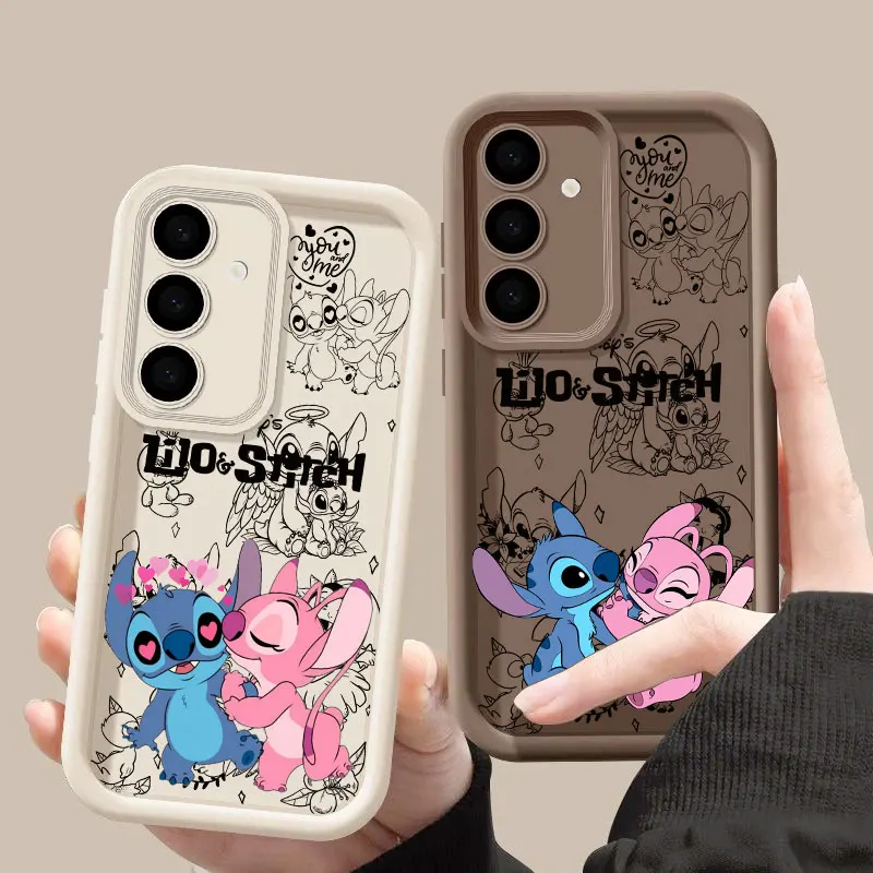 

Disney Stitch Angel Cute S26 Ultra Case For Samsung Galaxy S26 S25 S24 S22 S23 Ultra S21 Plus S20 S25 FE Camera Protection Cover