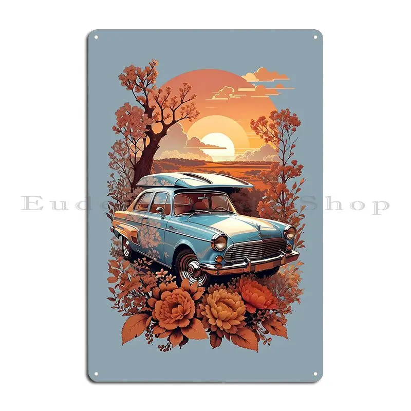 Classic Car In Nature S Embrace Metal Plaque Wall Decor Print Garage Create Club Tin Sign Poster