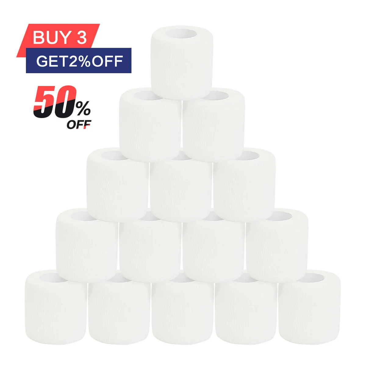 Vendajes elásticos cohesivos autoadhesivos blancos de primeros auxilios, cinta deportiva para muñeca, esguinces e hinchazón de tobillo, 1, 6, 10 piezas