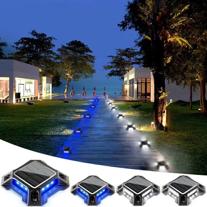 JVEE 2024 NEW LED Solar Dock Light IP68 Outdoor Waterproof 1200 mAh Lamp Stress Resistance Backyard Step Courtyard Garden Lights