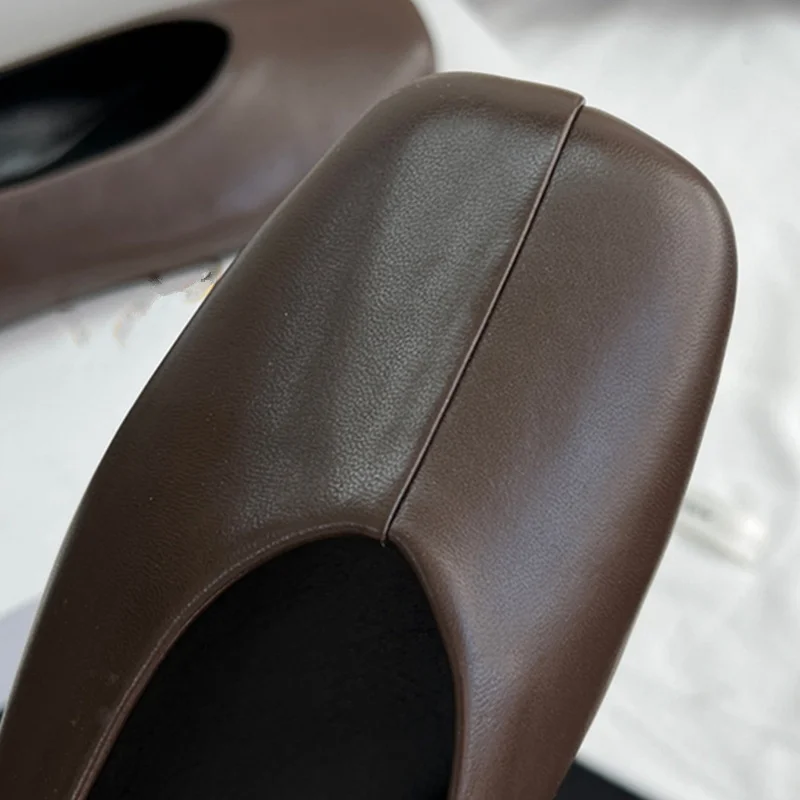 Maxdutti أحذية امرأة للنساء المتسكعون الحد الأدنى جلد طبيعي لينة مريحة الشقق الفرنسية موضة أنيقة التنقل الأحذية