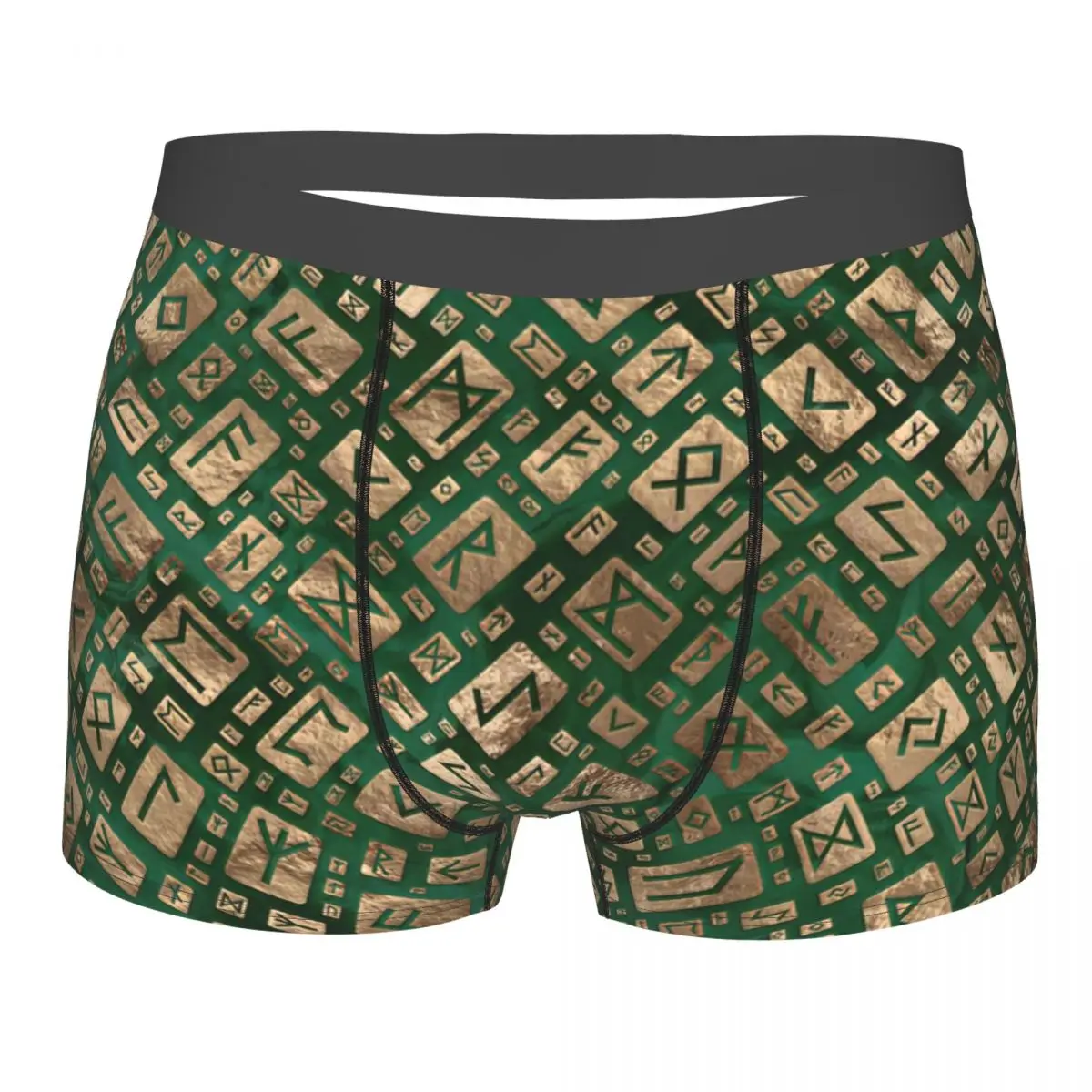 

Elder Runes - Futhark Pattern Gold On Malachite Underpants Breathbale Panties Male Underwear Print Shorts Boxer Briefs