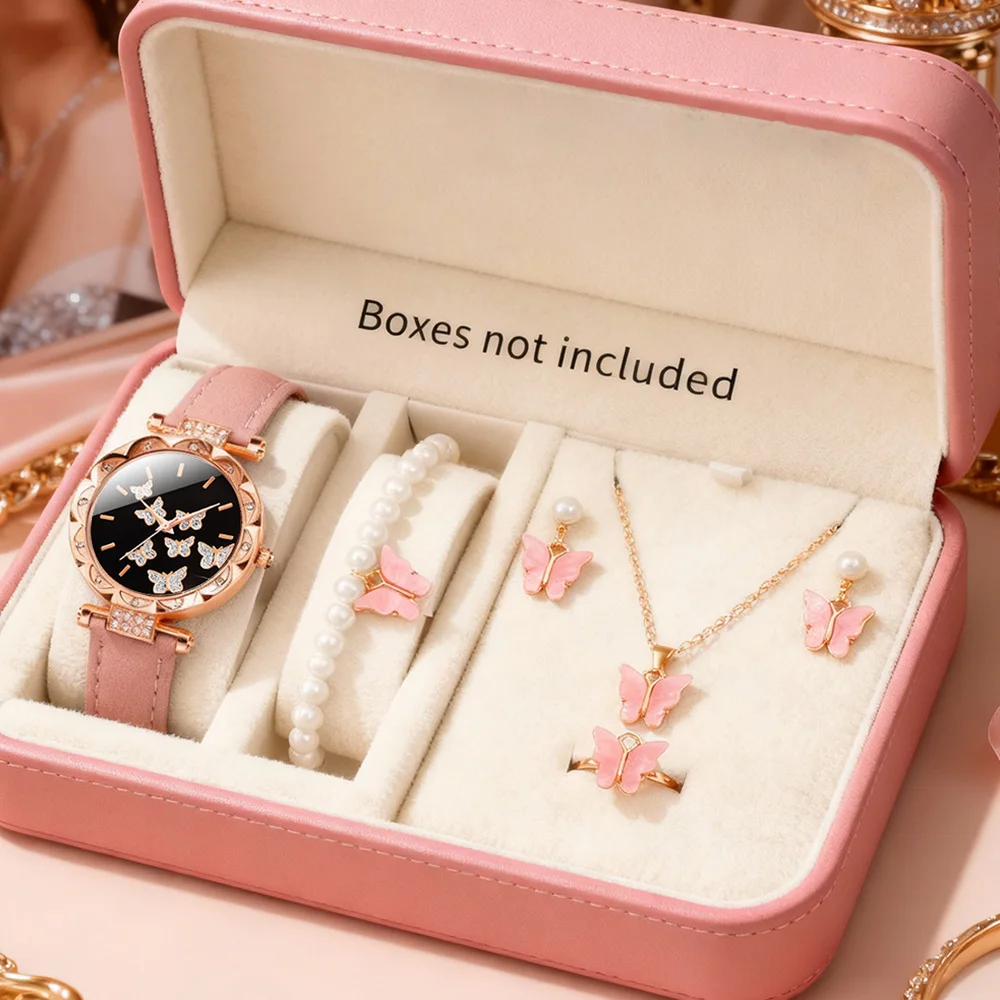 6Pcs Fashionable And Casual Versatile Women's Watch,Suitable For Daily Wear,School Season,Christmas,Valentine's Day Gifts.