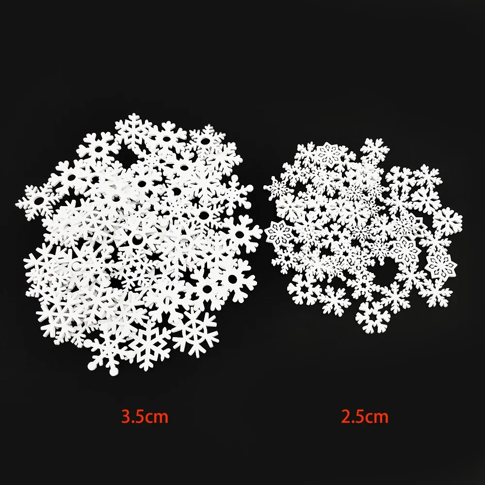 50Pcs Christmas Party Wooden Snowflake Flakes Xmas Mini Snowflake Wooden White Snow Flake Craft Christmas Decoration Supplies