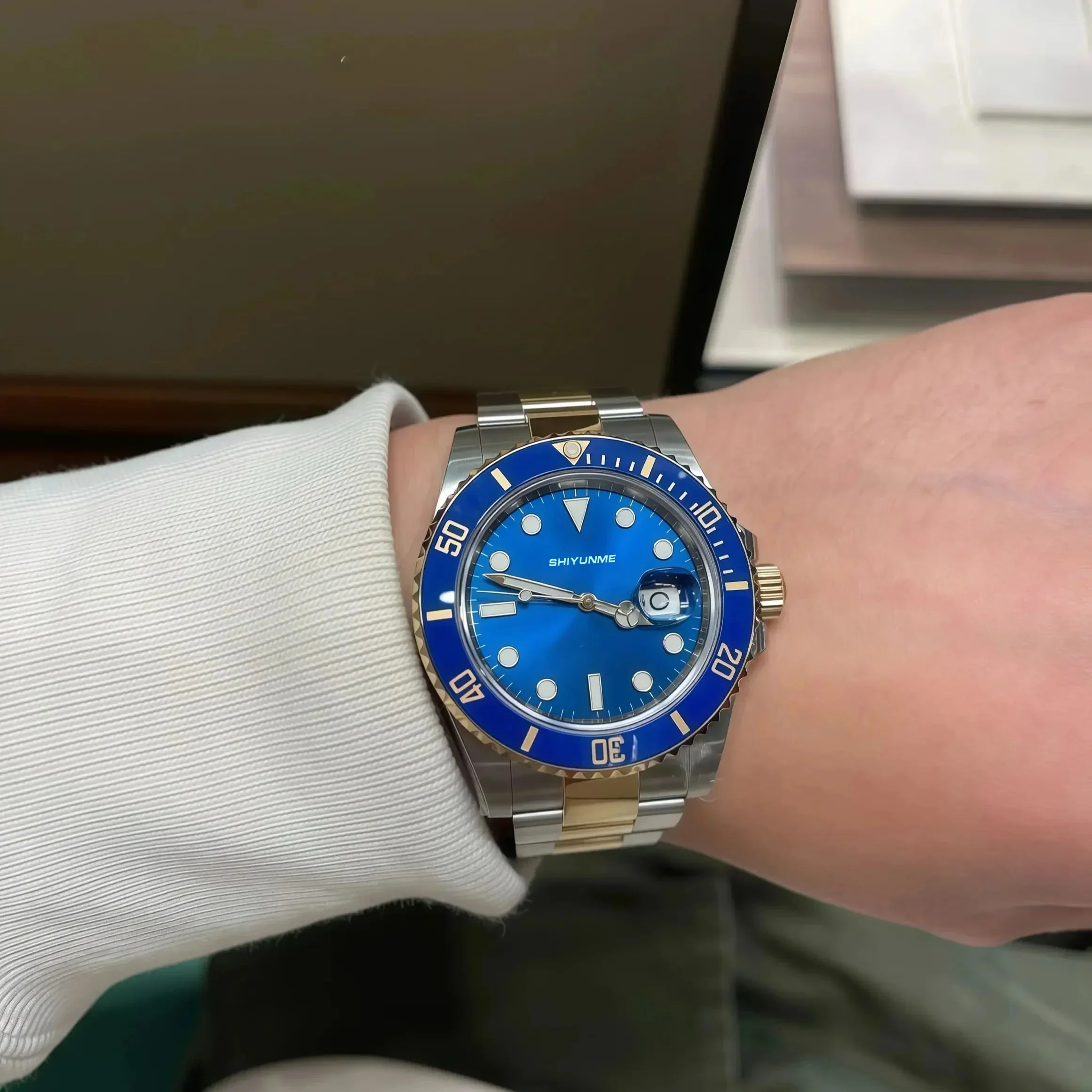 A333 Store ساعة ميكانيكية أوتوماتيكية 904L للرجال سوار من الفولاذ المقاوم للصدأ سيراميك مقاوم للماء زجاج الياقوت