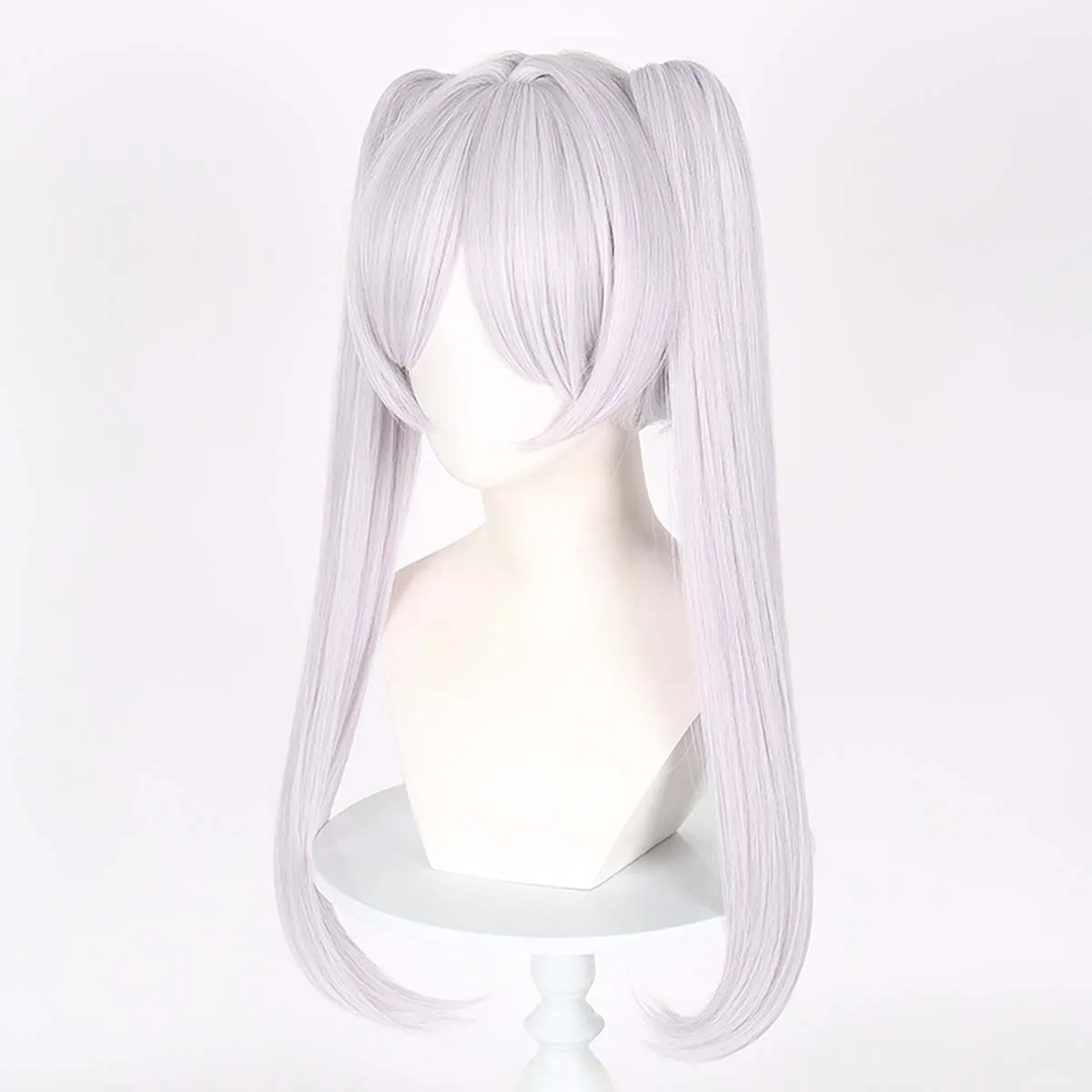 สาวฮาโลวีนปาร์ตี้อะนิเมะ Frieren คอสเพลย์เงินวิกผมยาวตรงสําหรับผู้หญิงที่งานศพ