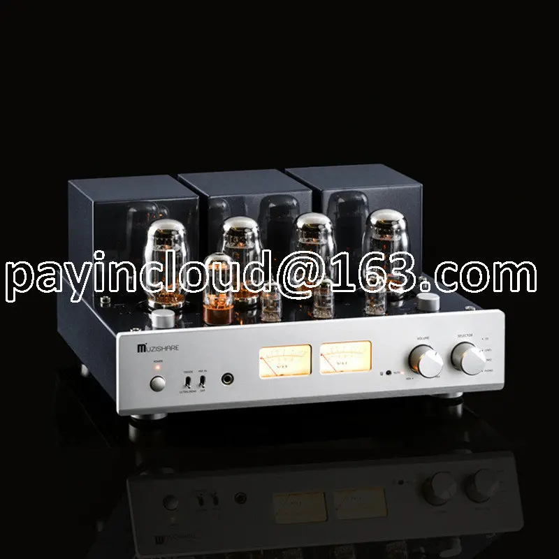 Q-019 MUZISHARE X7 Integrated Vacuum Tube Amplifier KT88x4 AB1 Push-pull Amp 25~45W TR~UL Switch 110V/220V MM Phono