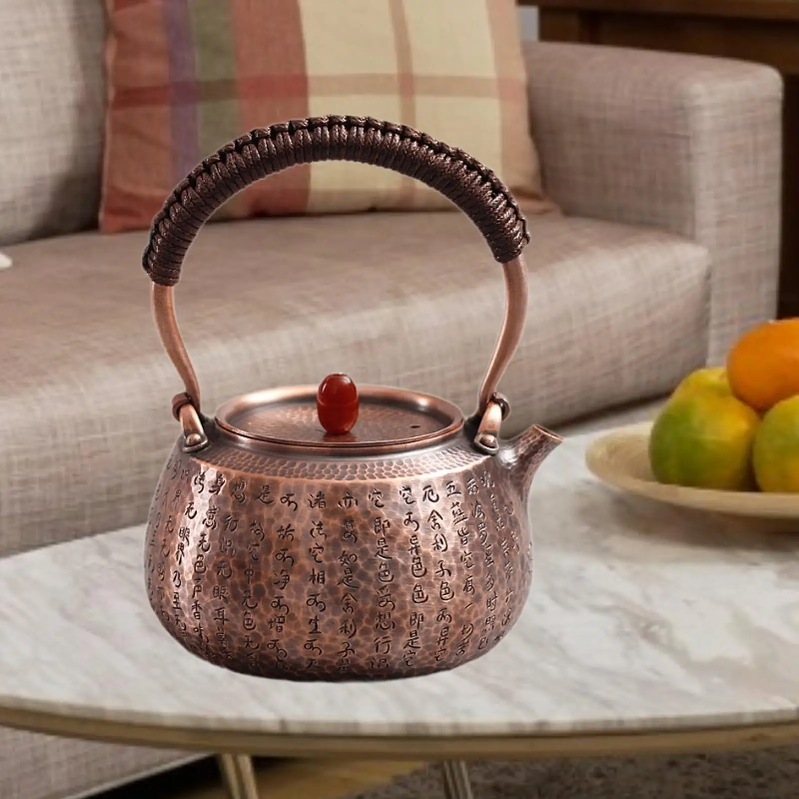 

Copper Tea Kettle 1.3L with Insulated Handle Kung Fu Teapot for Restaurant Outdoor Home Kitchen Electric/Induction/Gas Stoves