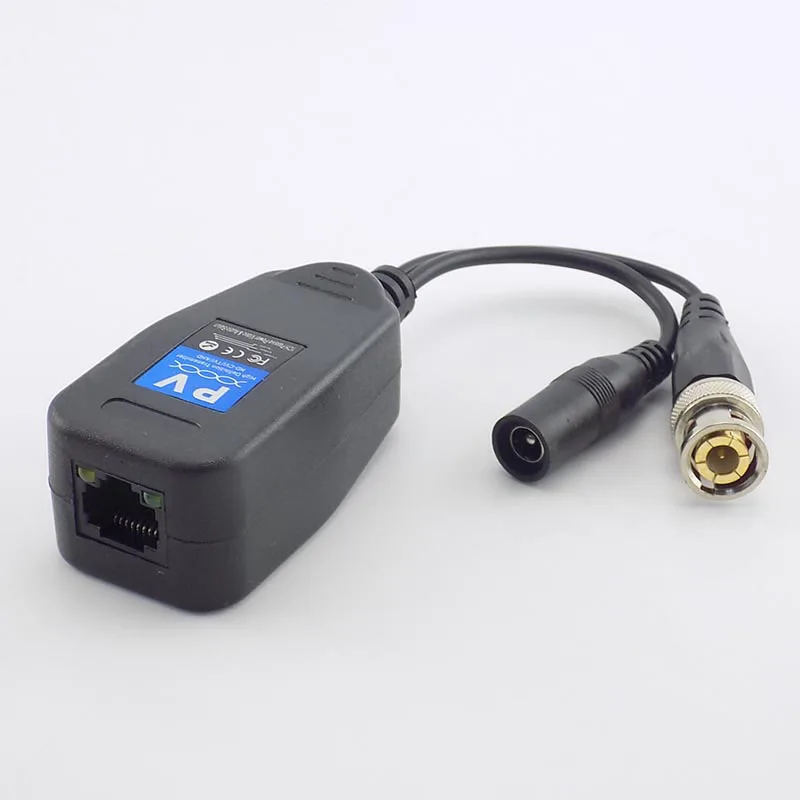 1/2/5Pair Passive Coax BNC Power Video Balun Transceiver Connectors to RJ45 BNC DC male for CCTV Camera for HDTVI L1