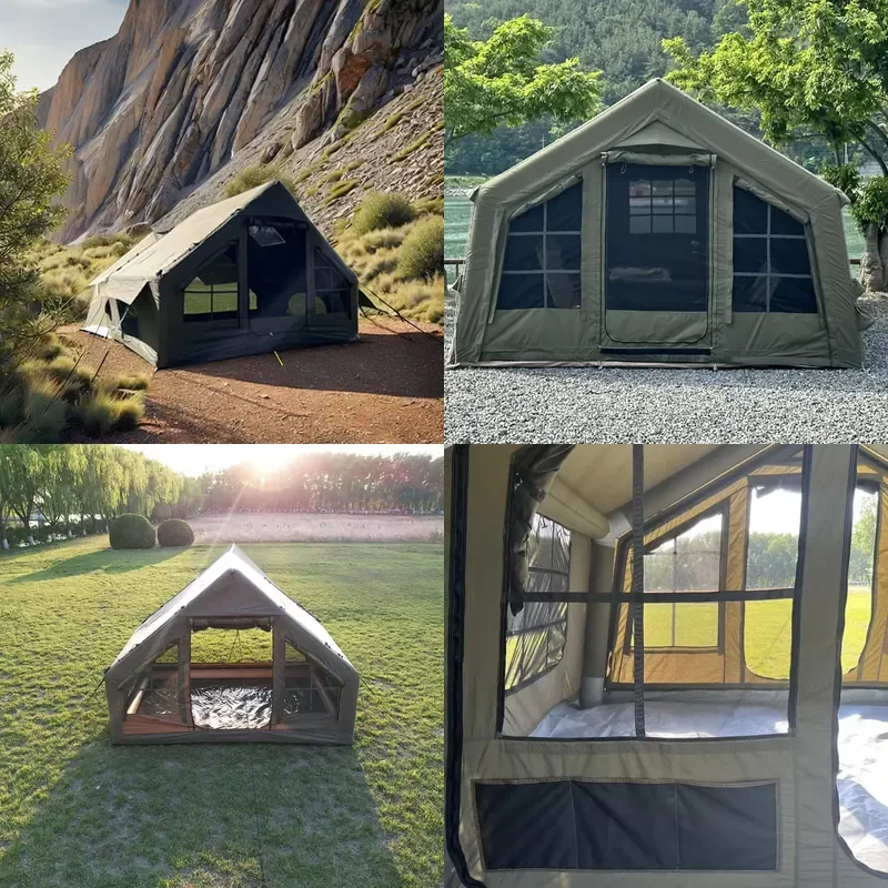 2026Hot Extra Large Forerunner Family Tent 600D Waterproof Oxford Cloth Integrated Roof Ridge Quick Opening Inflatable Air