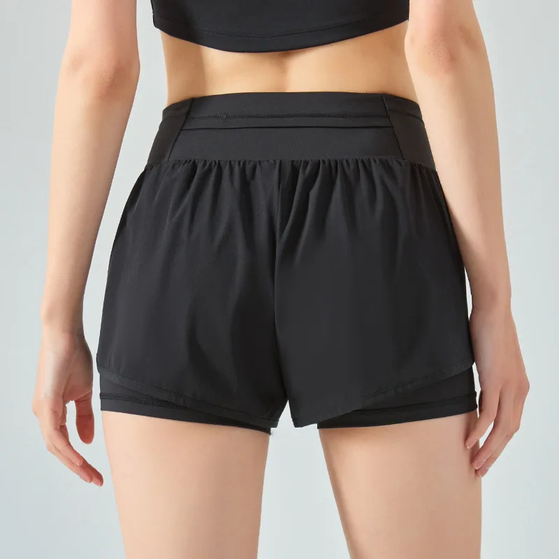 Women's shorts Block Yoga Shorts High Waist Loose Fit Quick Dry Sports Shorts with Pockets woman clothing
