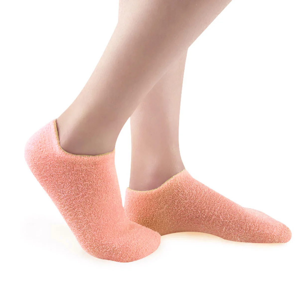 

1Pair Gel Moisturizing Heel Socks Comfortable Soft Breathable Ankle Anti Crack Foot Care Protector Socks Orange