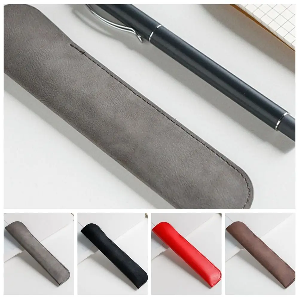 

Pen Case Pocket PU Leather Leather Pen Bag Half Open Handmade Pen Protective Bag Holder Vintage Pen Sleeve Pouch Exquisite Gifts