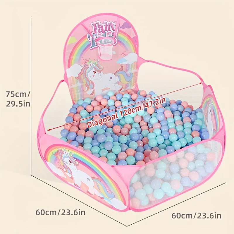 Unicorn Ball Pit for Kids Pink Blue Breathable Mesh Indoor Outdoor Play Pool Toy No Balls Birthday Christmas Gift Boys Girls
