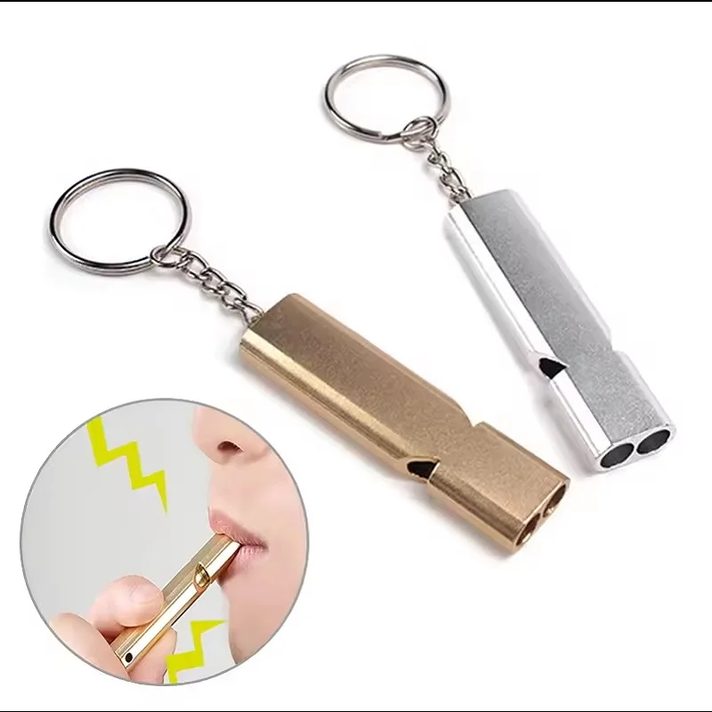 

Aluminum Alloy Emergency Whistle Keychain Portable High Frequency Outdoor Training Camping Hiking EDC Accessory