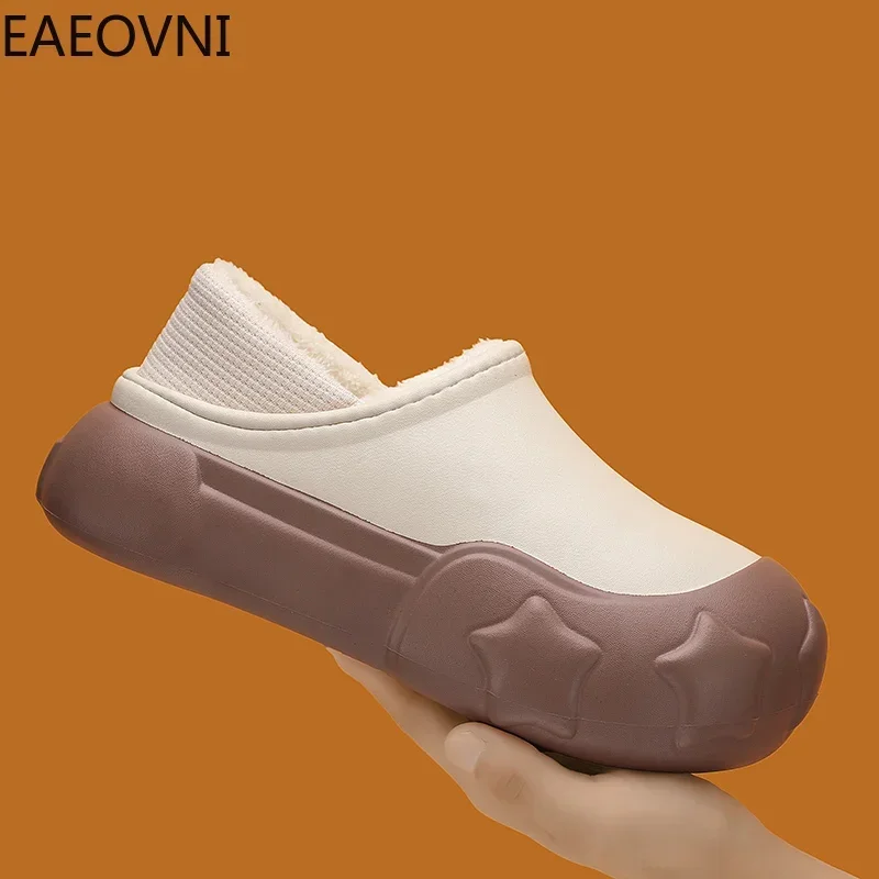 

Fashion EVA Slippers Men's Cotton Shoe Winter Indoor Outdoor Bedroom Non-slip Waterproof Thick Bottom Couple Shoes New Arrival