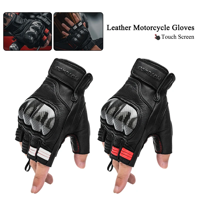 

Summer Motorcycle Gloves Leather Half Finger Short Gloves Cycling MTB Racing Riding Motorcycle Gloves Riding Gloves 오토바이 장갑