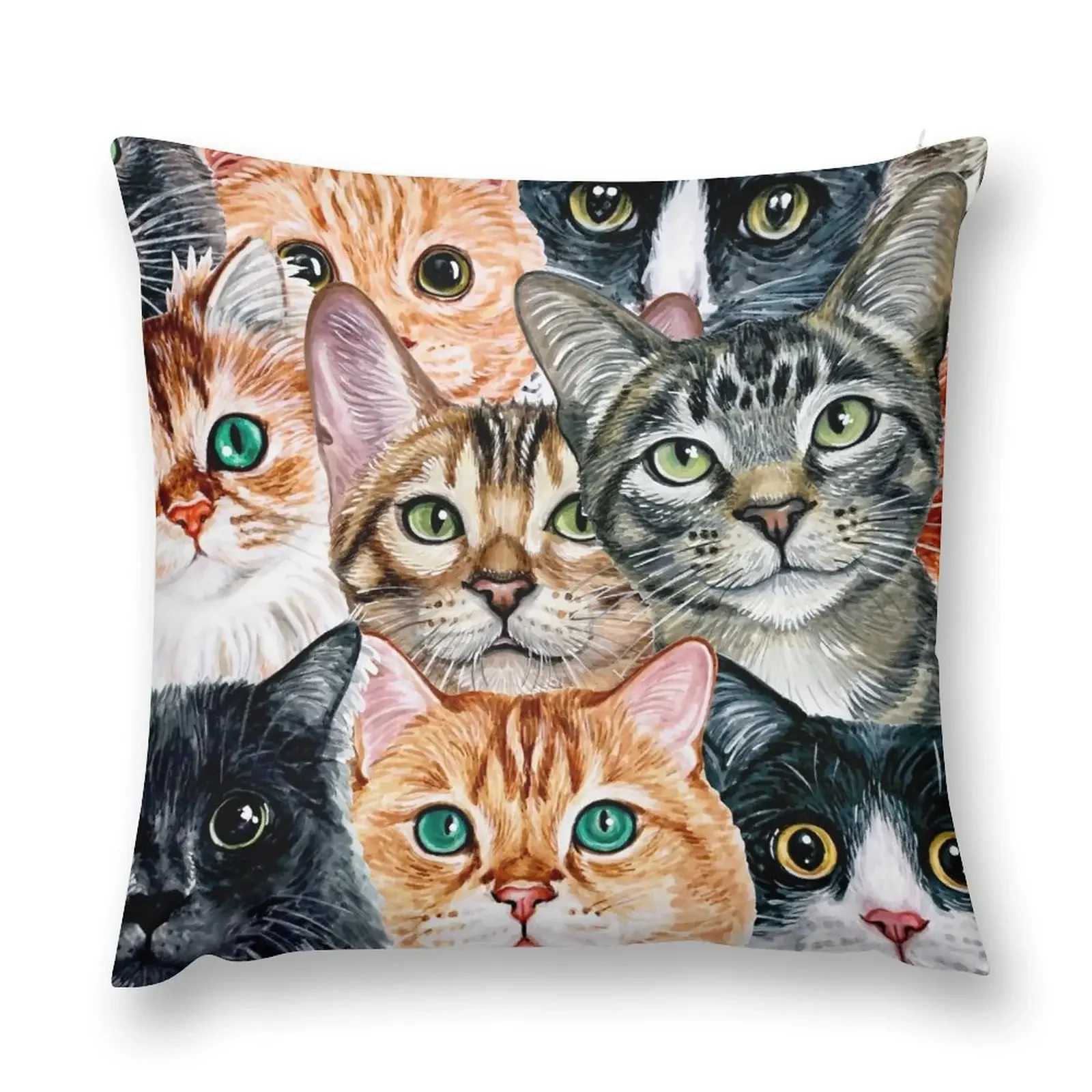 

Cat Collage Throw Pillow Cushion Child Decorative Pillow Covers For Sofa Pillowcases Bed Cushions pillow