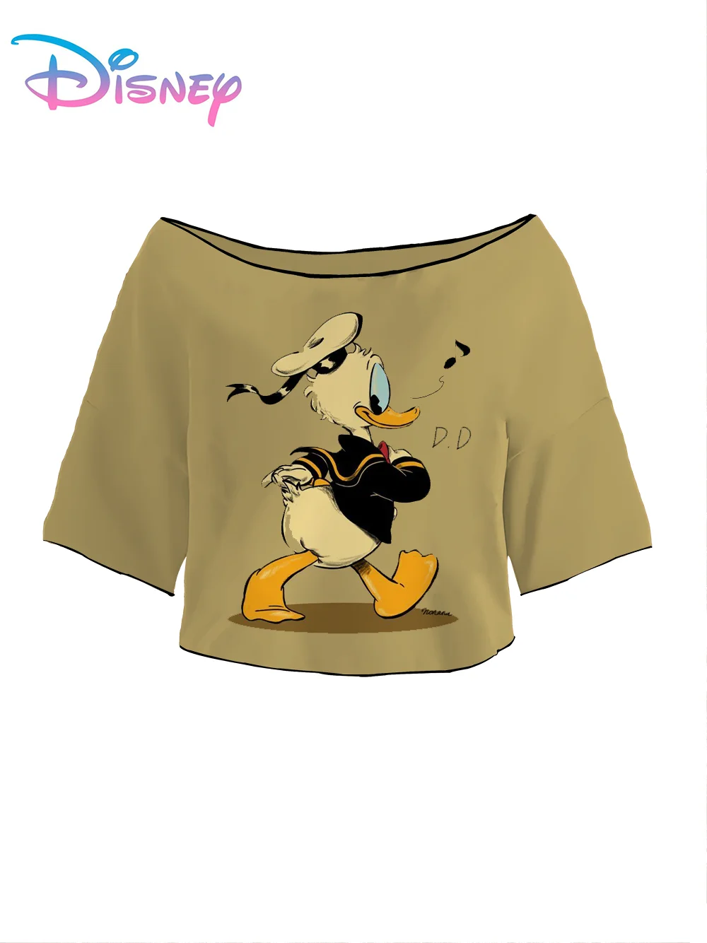 Crop Tops Sexys Woman Clothing Daisy Kpop Donald Duck Y2k Summer Clothes Women 2024 T-shirts Lettuce Trim Korean Popular Clothes