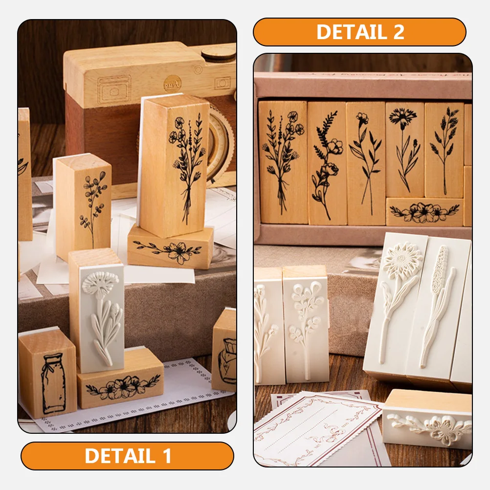 

Plant Vase Seal Journal Diy Stamps Pattern Scrapbook Wood Craft Decorative Books for Scrapbooking Scrapbooks
