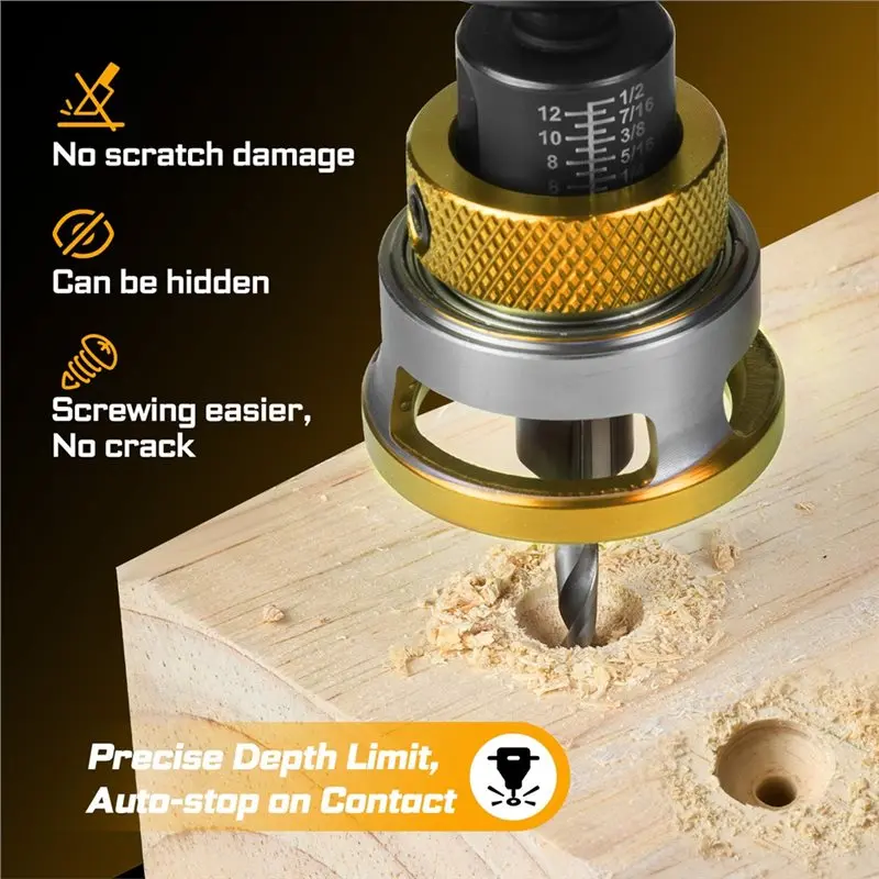 A74E-مجموعة لقمة مثقاب غاطسة CNC عالية السرعة من الفولاذ لقم غاطسة للخشب والبلاستيك والمعادن 3.2- 4.8 مللي متر لقم مدبب للأعمال الخشبية