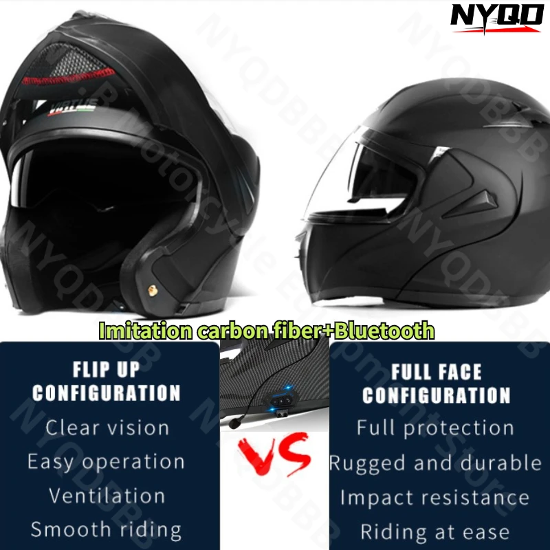 

Electric Motorcycle Bluetooth Facelift Helmet with Carbon Fiber Selection for All Seasons