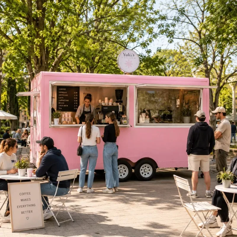 Outdoor‑Use Snack Pizza Food Trailer, Customized With Large Selling Window For Vending Business