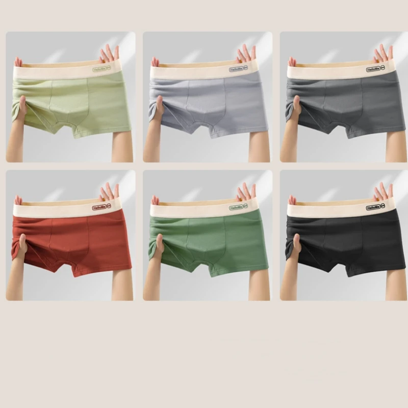 Męskie bokserki slipy z oddychającej bawełny, rozmiary L-4XL, elastyczny pas, bielizna antybakteryjna, woreczek 3D, szorty chłopięce, jednolite kolory.