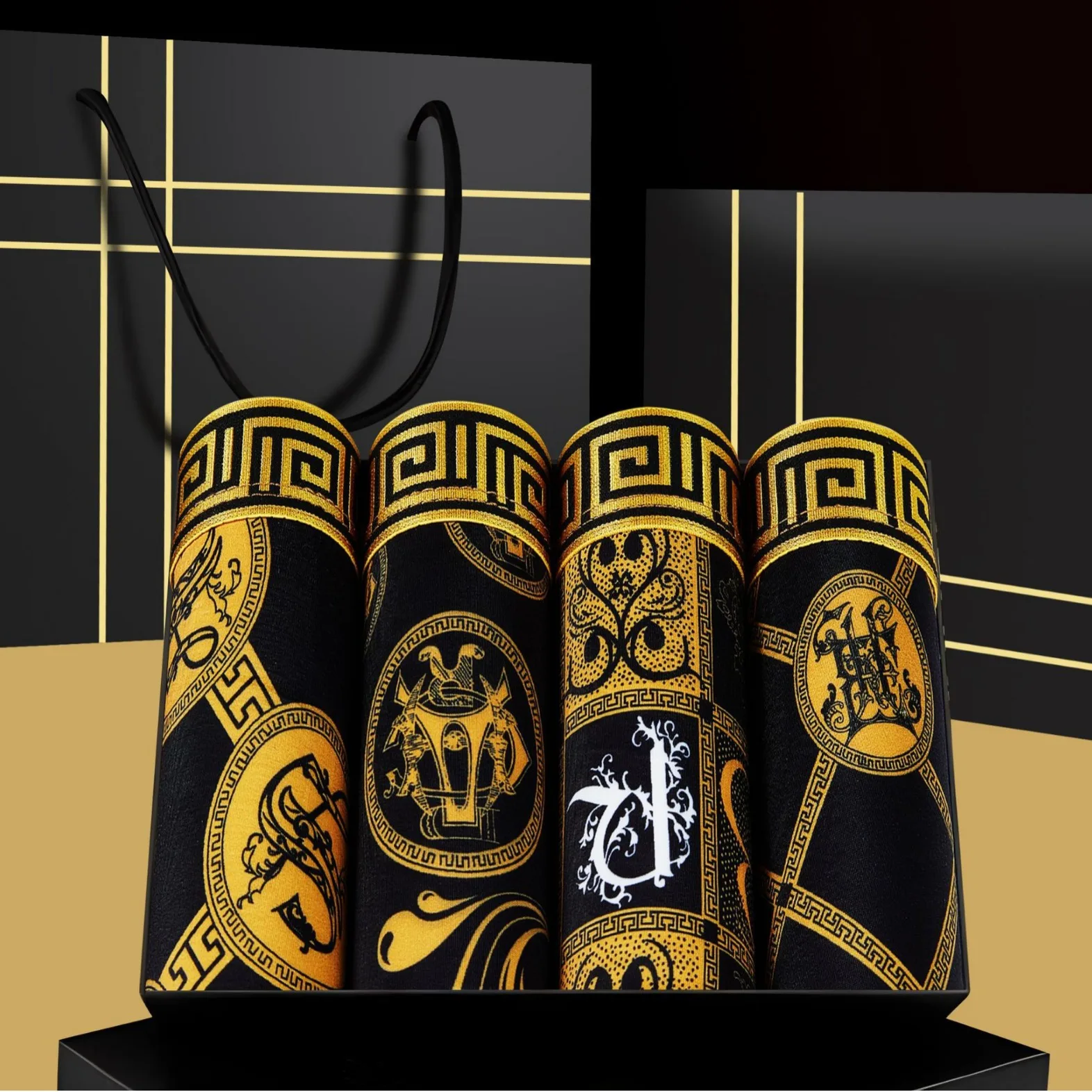 8pcs Men's Underwear  High-end Men's Boxers Briefs Breathable Comfortable Classic Trend Fashionable Casual Sports Men's Pants