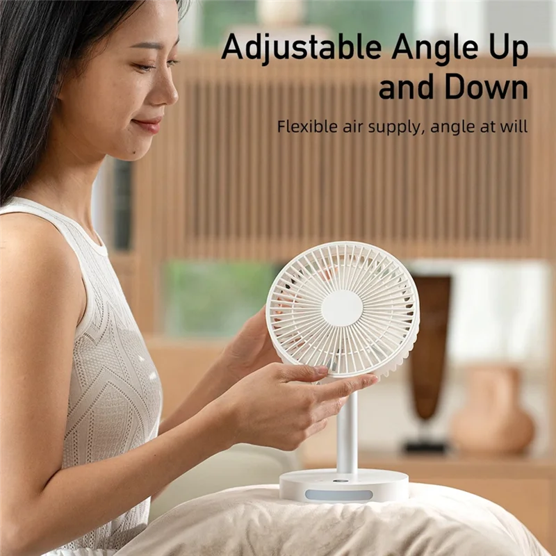VEHO-Summer New Desktop Small Fan Usb Home Smart Digital Display Office Mini Desktop Night Light Electric Fan