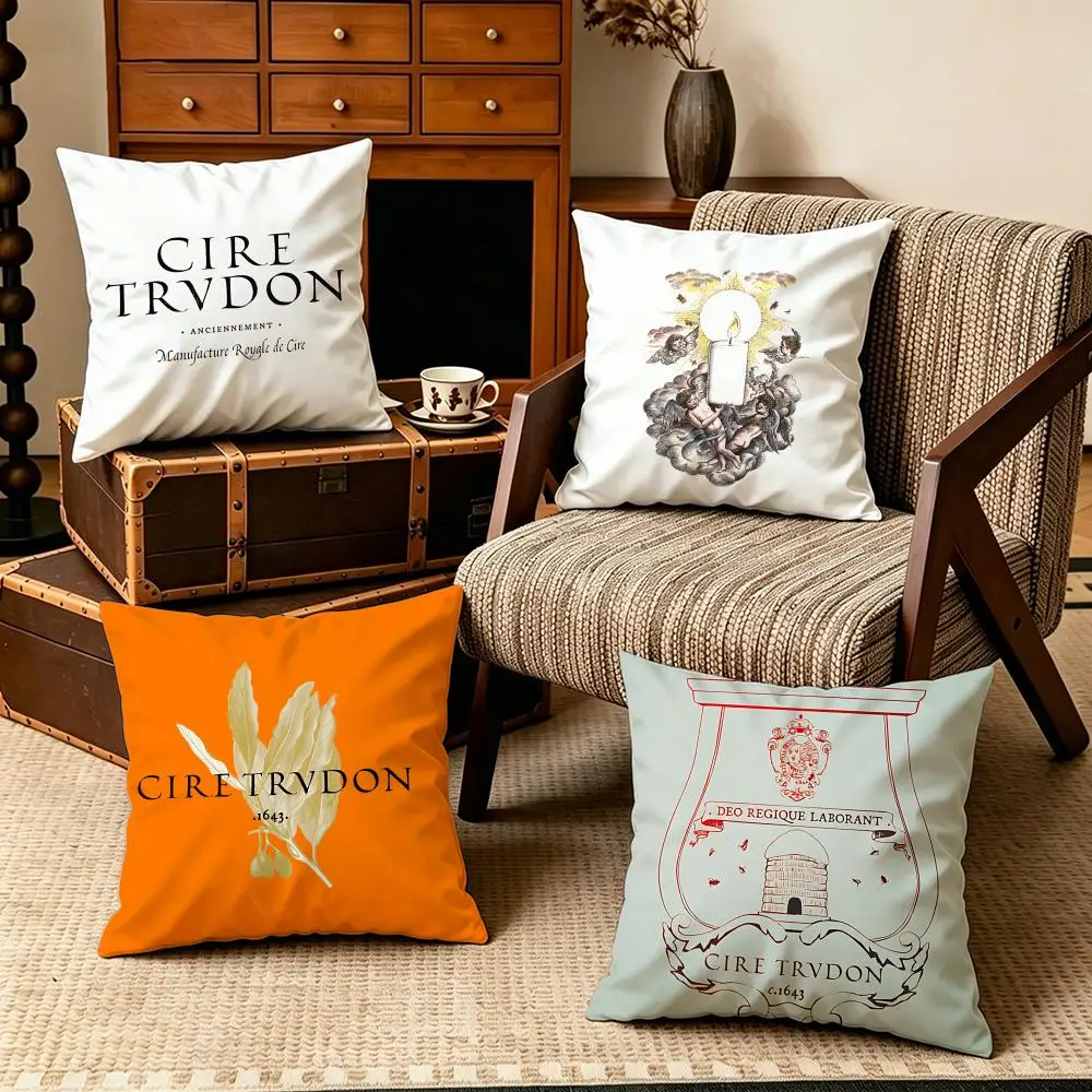 Brand-Cire TrudonS Cushion Cover Soft Velvet Cushion Cover Set 4Pcs 50x50 45x45 Zipper Pillowcase for Home Decor
